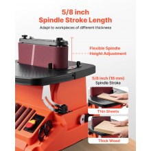 VEVOR Levigatrice a Nastro e Mandrino Oscillante, Smerigliatrice da Banco da 2000 giri/min con Corsa da 16 mm, 5 Manicotti 12,7-50,8 mm e Nastro Abrasivo da 610 x 98 mm per Lavorazione del Legno