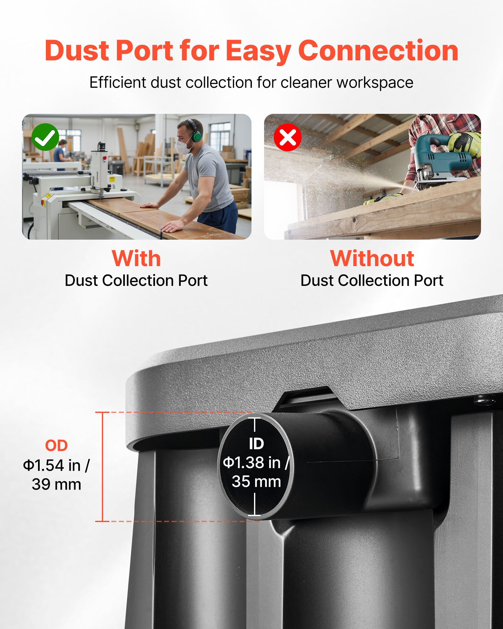 VEVOR Levigatrice a Mandrino Oscillante a Nastro, Smerigliatrice da Banco da 2000 giri/min con 6 Manicotti 12,7–76,2 mm, Corsa 15 mm e Porta di Collegamento per la Polvere per la Finitura di Mobili