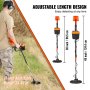 VEVOR Rilevatore per Metalli Sottoterra Bobina Diametro 20,3cm 2 Modalità di Funzione 7,2-9,6 V Lunghezza Asta Regolabile tra 96,5-124,4cm, Metal Detector per Adulti Bobina IP68 Temperatura -10℃ a 50℃