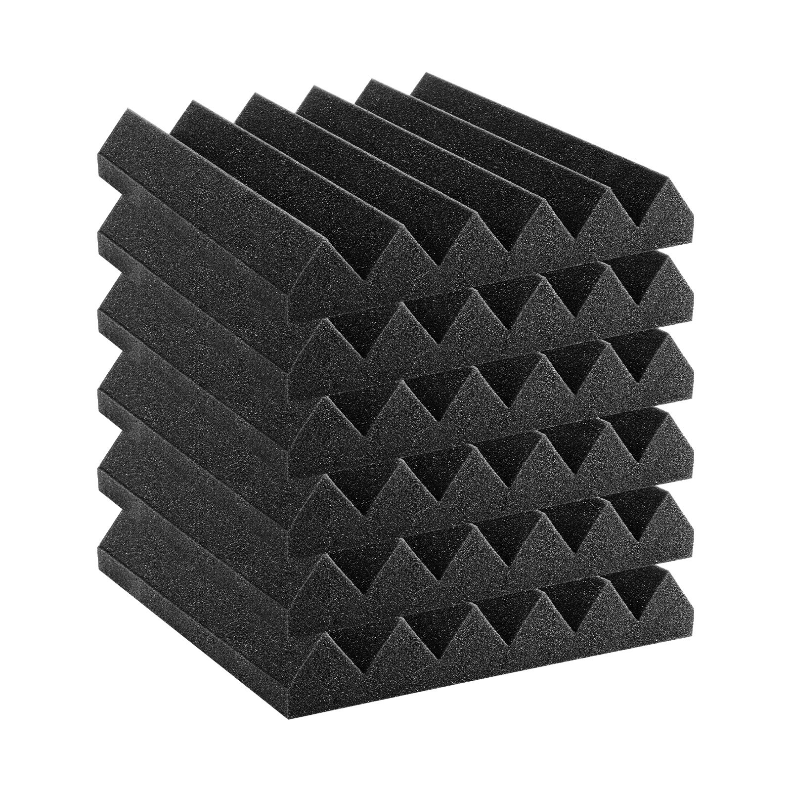 VEVOR Acoustic Foam Panels, Set of 24, 30x30x5cm, Self-Adhesive High-Density Soundproof Wall Panels, Acoustic Panel, Acoustic Foam Mats for Studio Walls & Ceilings, Black