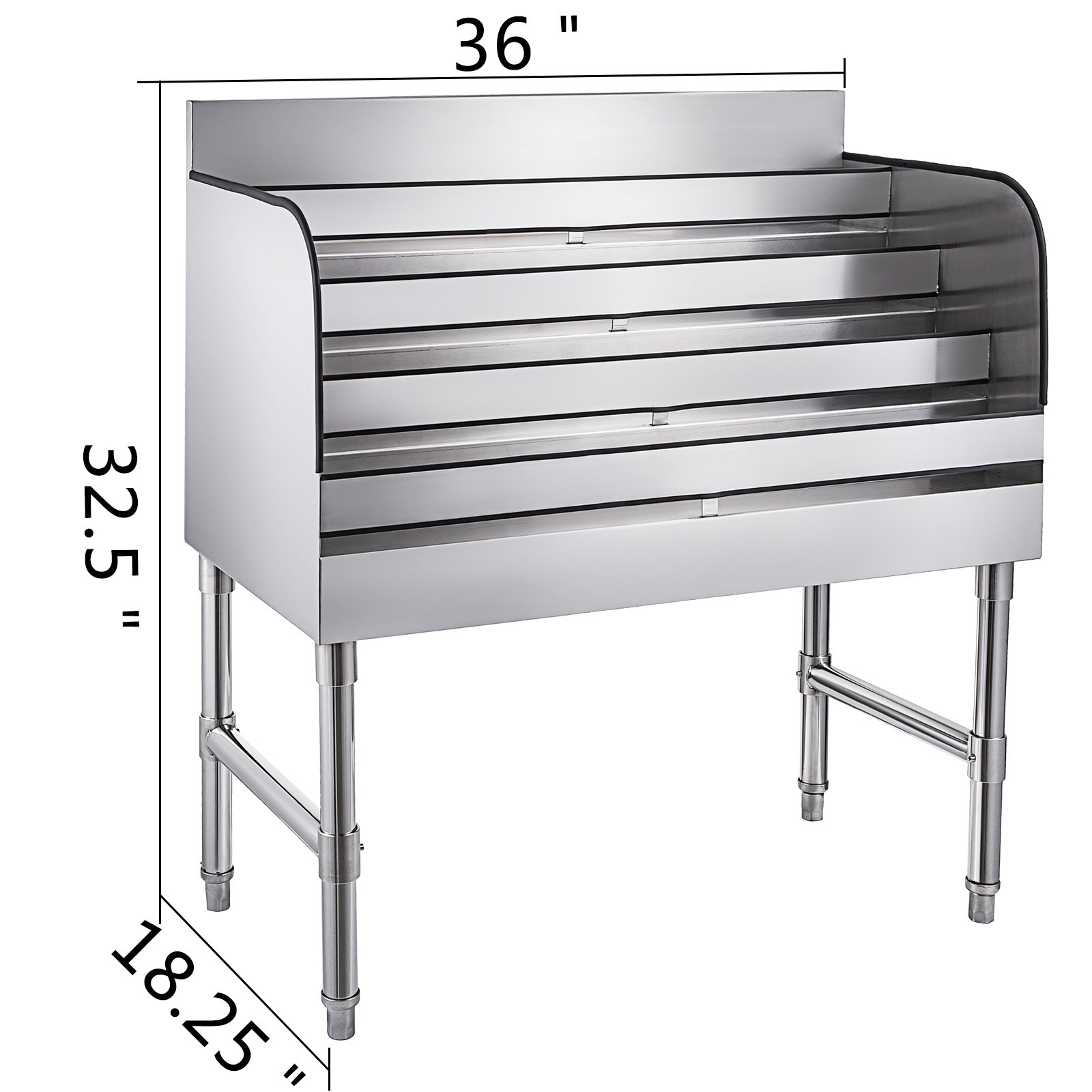 VEVOR Portabottiglie Liquori 4 Ripiani, Porta Bottiglie Vino Cinque Livelli 91x47x82,5cm in Acciaio Inossidabile, Portabottiglie per Liquori, Espositore per Bottiglie di Liquori