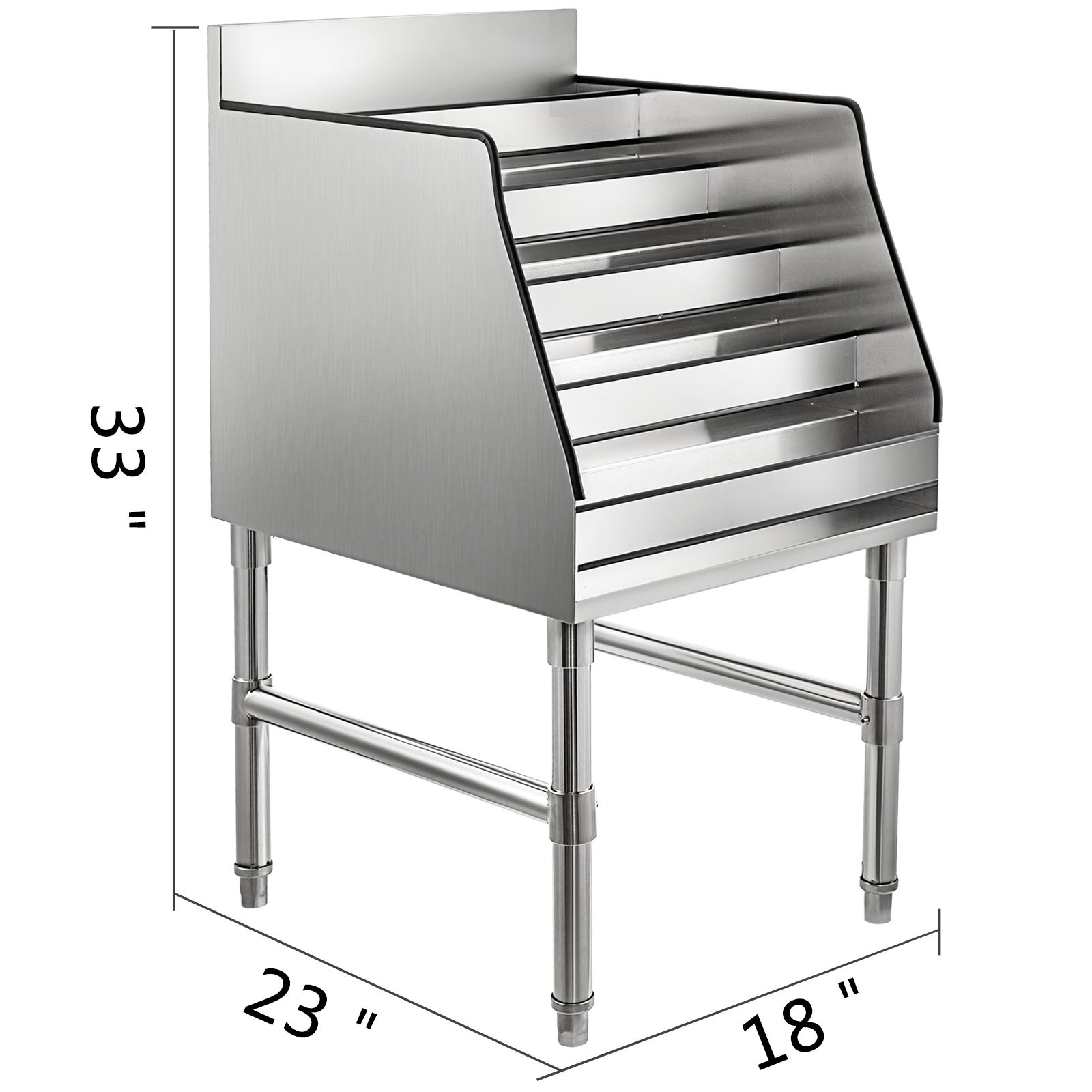 VEVOR Portabottiglie Liquori 5 Ripiani, Porta Bottiglie Vino Cinque Livelli 45x58x82,5cm in Acciaio Inossidabile, Portabottiglie per Liquori, Espositore per Bottiglie di Liquori