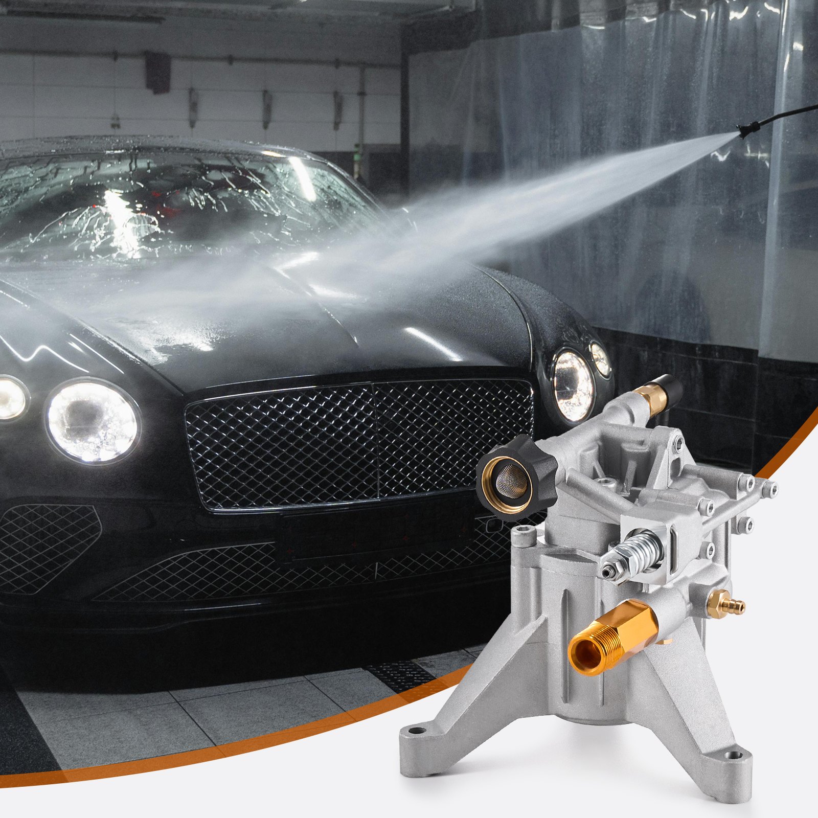 VEVOR Pompa per Idropulitrice, Albero Verticale da 22,2 mm Kit di Pompe per Idropulitrice Sostitutive con 5 Ugelli, 232,01 kgf/cm² 13,63 L/min Hardware Tubo Sifone, per RYOBI, Honda, Briggs e Stratton