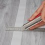 VEVOR Self-Adhesive Vinyl Floor Tiles, 91.4 x 15.2 cm, 20 Pieces, 0.62 mm Thick, Peel and Stick, Light Gray Wood Grain, DIY Flooring for Kitchen, Dining Room, Bedroom and Bathroom