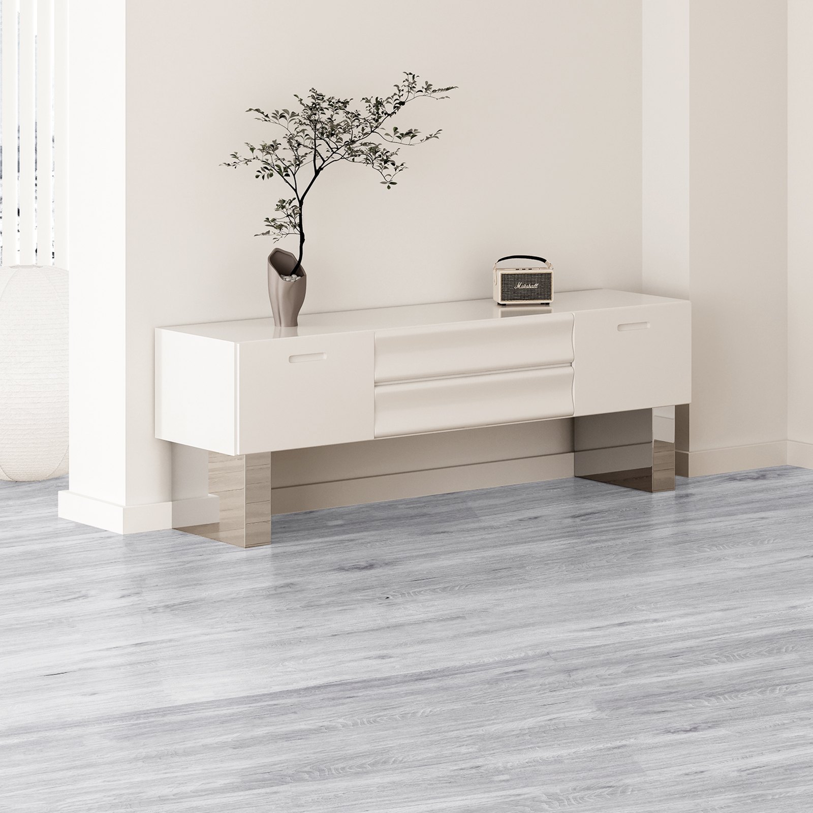 VEVOR Piastrelle per Pavimenti Autoadesive in Vinile 914 x 152 mm 20 Pezzi Spesse 0,62 mm con Venature del Legno Grigio Chiaro per Cucina, Sala da Pranzo, Camere da Letto, per Arredamento della Casa