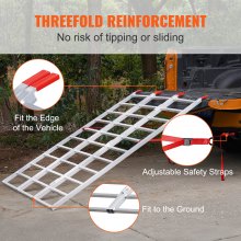 VEVOR Rampe in Alluminio, 1500 libbre, Rampa ripiegabile con cinghie di carico, Rampa di carico pieghevole per moto, trattore, ATV/UTV, camion, tosaerba, spazzaneve, 77"L x 54"W, 1 pezzo