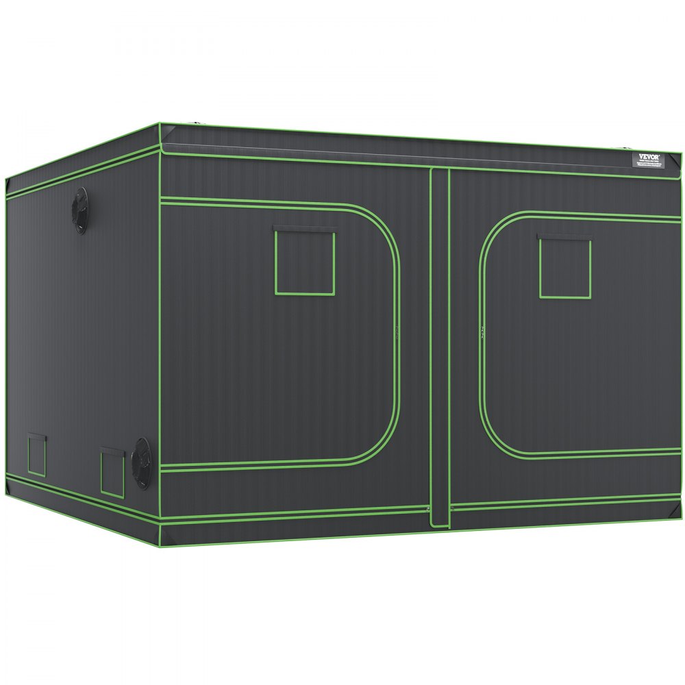 VEVOR Growbox 305 x 305 x 203 cm Greenhouse made of 19 mm steel frame and 600D Oxford fabric Grow tent 60 kg load capacity Grow cabinet Suitable for 400 W grow light Indoor grow tent