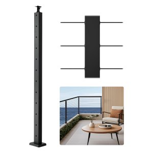 Picchetti Per Ancoraggio A Terra VEVOR – 8 Pezzi In Metallo Verniciato Nero, 610x113x113 Mm, Per Recinzioni E Pali, Supporto Per Legno 3,5 Pollici