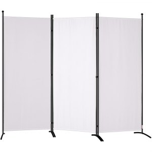 Sorbus Divisorio Pieghevole 8 Pannelli – Grigio, 3,2 M X 1,8 M, Schermo Per Privacy E Arredo, Legno E Tessuto PP