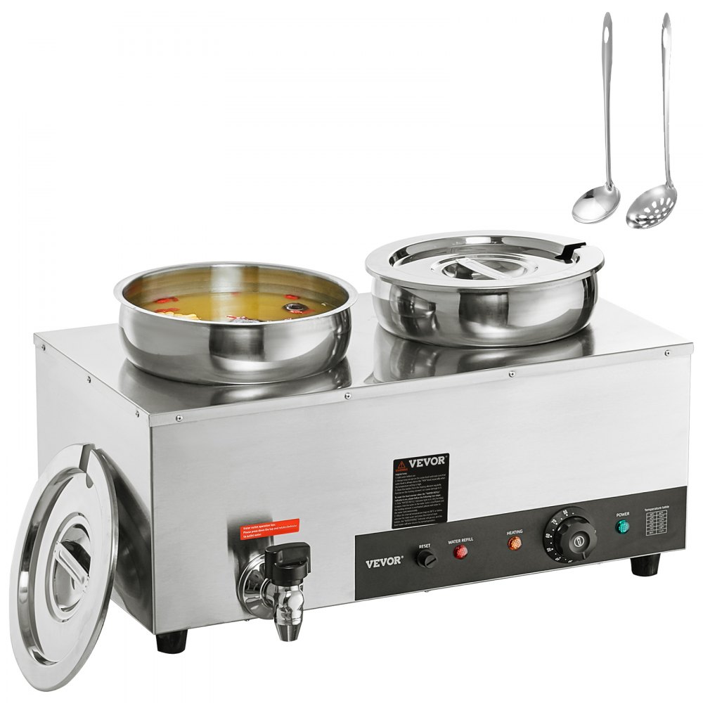 Scaldavivande In Acciaio Inox 7,5L - Riscaldatore Per Buffet Con Vassoio