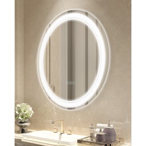 S'bagno Specchio da bagno a LED ovale 61 x 91,4 cm, con luce anteriore