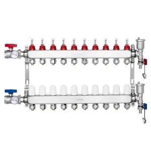 Regolatori Flusso Riscaldamento A Pavimento - Set 10 Pezzi, Monitoraggio Visivo, Per Collettori, Ottimizzazione Distribuzione Calore