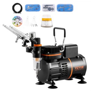 Aerografo Con Compressore IPOTOOLS Kit Pistola Aerografo A Doppia Azione BD-130K Con Tubo Da 1,8 Aerografo Professionale