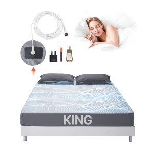 Lenzuolo di messa a terra super king, 95% cotone e 5% argento, con cavo da 5 m e spina a doppia uscita UK
