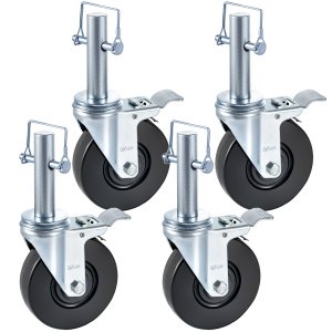 Roues Pivotantes Pour échafaudage VEVOR – 12 Cm, Double Blocage, Gomme