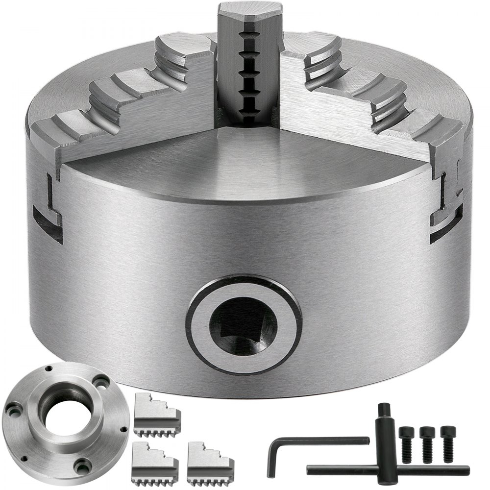 Mandrino autocentrante a 4 ganasce M33, mandrino a tornio, 96 mm, mandrino a tornio, mandrino girevole centrale, fodera di precisione regolabile per tornio CNC