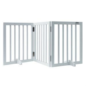 Recinzione Metallica Pieghevole Per Cani – 4 Pannelli Con Porta – Autoportante, Altezza 81 Cm