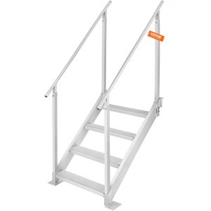 RecPro Marine Kit Fissaggio Scaletta Per Pontone - 2 Set In Acciaio Inox - Compatibile AL-A3, AL-A4, AL-A5, AL-C4 - Capacità 136 Kg - 2
