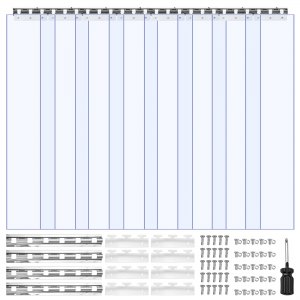 Kit tenda a strisce in PVC - Ideale per porta/refrigerazione del personale (1 m x 2 m) - Magazzino Cella Frigorifera Macelleria Industriale