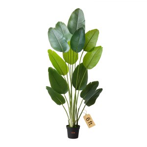 Keloteven BNN180 - Albero Di Banano Finto 1,8m Con 3 Tronchi, Pianta Artificiale In Seta Per Interni, Decorazione Tropicale Per Casa E Ufficio, Zero Manutenzione