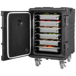 Contenitore per frutta, contenitore per spezie, ingredienti, contenitore per condimenti, adatto per bar, cucina, buffet, picnic, barbecue, feste, rettangolari, con coperchio, nero e bianco, 3 griglie