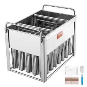Kit Stampi Ghiaccioli In Acciaio Inox - 20 Pezzi Con Bastoncini Legno E
