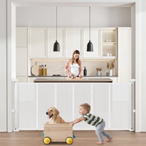 Cancelletto Retrattile, Estensibile Fino A 1850 Mm Di Larghezza 795 Mm Di Altezza Con Blocco Di Sicurezza Attraversabile Senza Inciampare Cancelletto In Rete Per Cani Scale Nero P 010411034447