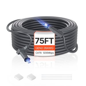 Cavo Starlink Gen 3, cavo Ethernet esterno impermeabile da 75 piedi/23 m con fermo, grigio  44