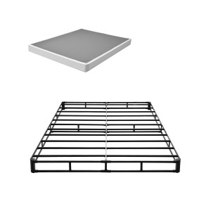 Struttura Letto Queen Size In Acciaio – 160x200 Cm, Capacità 1587 Kg, Altezza 40,6 Cm, Doghe Incluse, Antiscivolo, Facile Montaggio, Nero