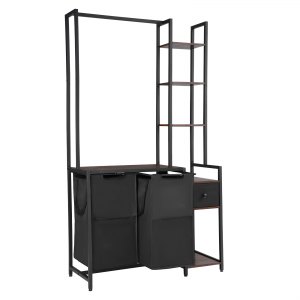 Cesto portabiancheria da appendere con ganci in acciaio inox e ganci adesivi, salvaspazio, cesto portabiancheria e cesto da bagno sopra la porta (80 x 49 cm Cesto portabiancheria da appendere con ganci in acciaio inox e ganci adesivi, salvaspazio, cesto portabiancheria e cesto da bagno sopra la porta (80 x 49 cm