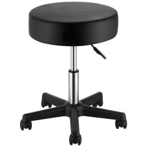 VEVOR Sgabello Rotondo Girevole Con Rotelle – Altezza Regolabile 46-60.5 Cm – Portata 181 Kg