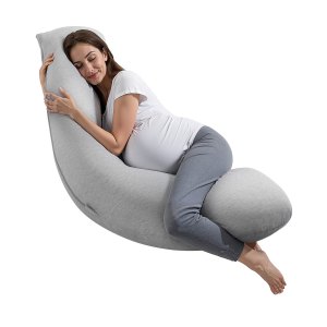 INSEN Cuscino per gravidanza, cuscino per maternità con fodera in velluto, cuscino per il corpo a forma di C, per dormire (morbido velluto, rosa