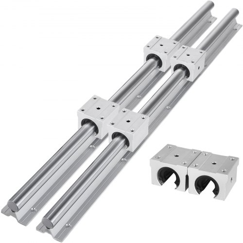 SBR20-650mm 20MM リニア スライド ガイド シャフト 2 レール + 4 SBR20UU ベアリング ブロック CNC セット