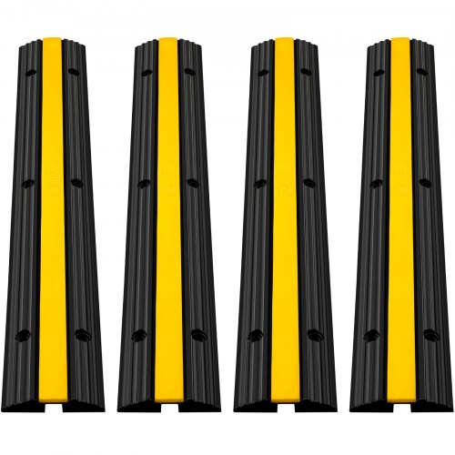 4PCS 1チャンネルゴム ケーブルプロテクターカバー 10Tの耐荷重 102×15.5×3cm