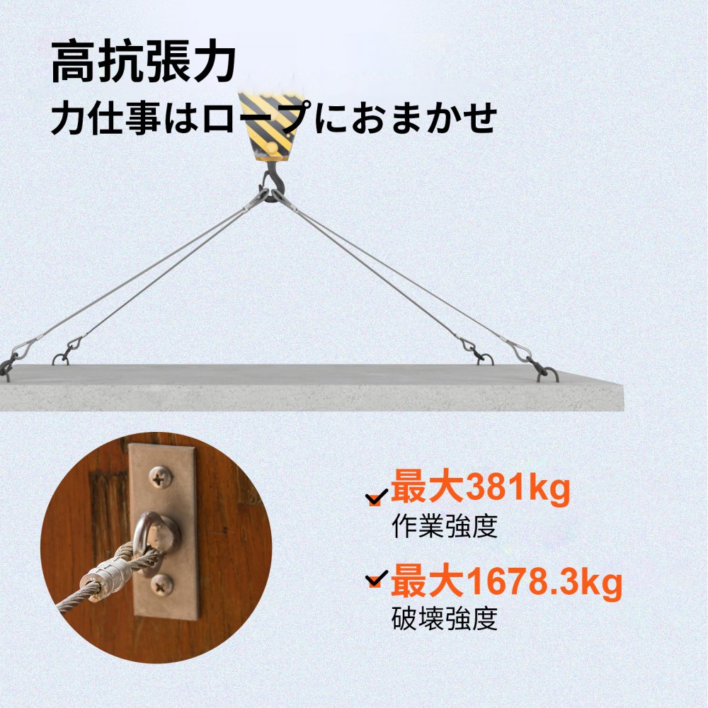 304ステンレス鋼ケーブル ワイヤーロープ 直径4.76 mm 7x19 150mリール