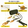 VEVOR 多機能ロープ 垂直ライフラインアセンブリ 落下保護ロープ 25インチ ポリエステル 耐荷重310ポンド 2個スチールカラビナ付き