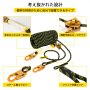 VEVOR 多機能ロープ 垂直ライフラインアセンブリ 落下保護ロープ 50インチ ポリエステル 耐荷重310ポンド 2個スチールカラビナ付き