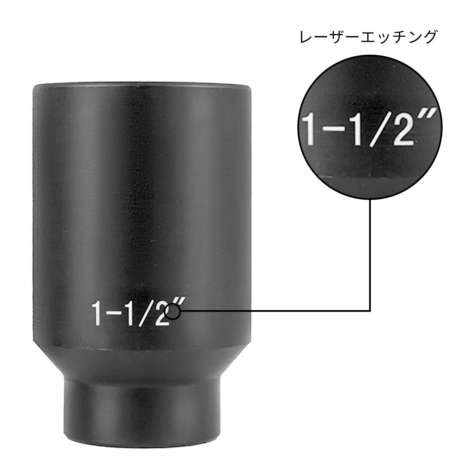 VEVOR インパクトソケットセット 1/2インチ ドライブ 19PCS 3/8インチ-1-1/2インチ ディープ6ポイントソケット