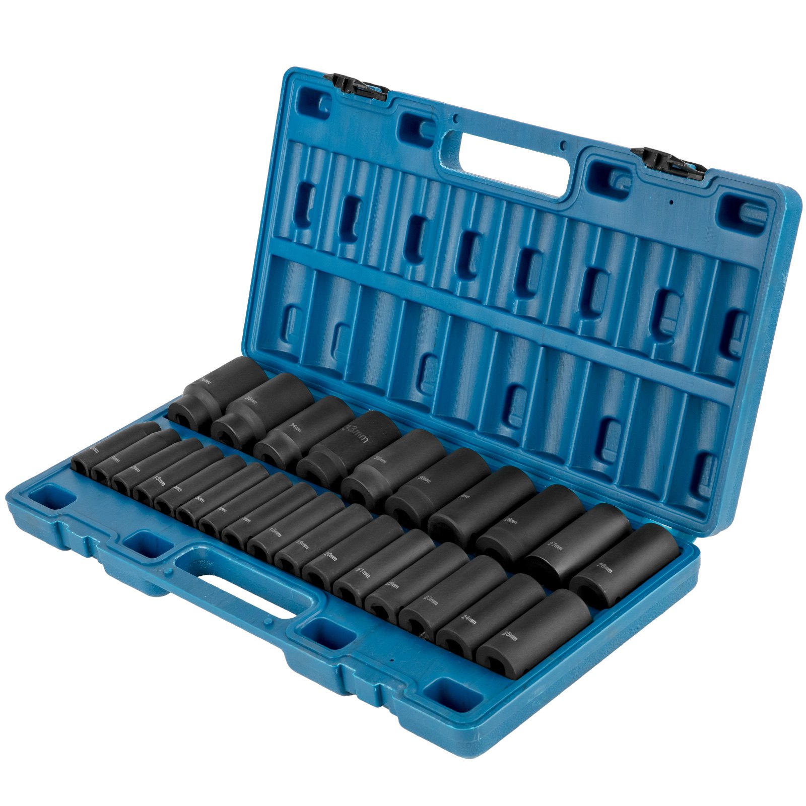 VEVOR インパクトソケットセット 1/2インチ ドライブ 26PCS メートル法 10mm-36mm ディープ6ポイントソケット