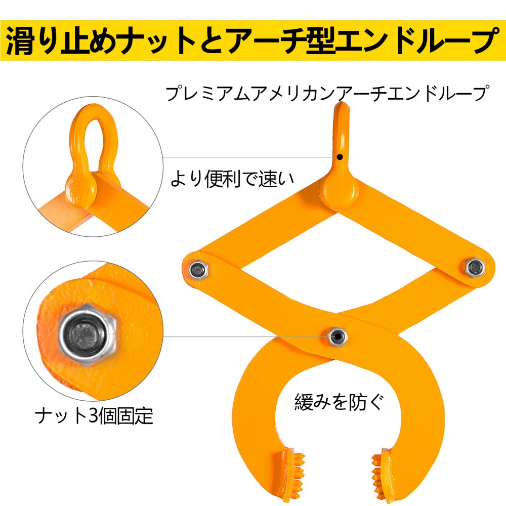 スチールシングルシザーパレットプーラークランプ 3tの容量 パレットグラバー 16cm開口部x1.3cm高さのジョー