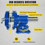 VEVOR 多用途ベンチバイス 5インチ 30Kn 360°回転ベースとヘッド付き ヘビーデューティー