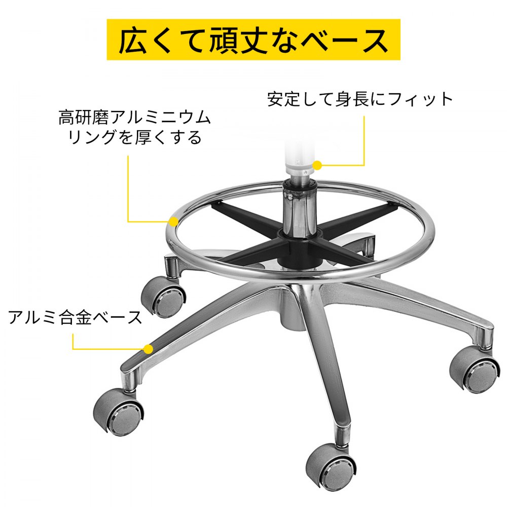 歯科医療助手チェア ナーススツール 360度回転アームレスト PUレザー 黒
