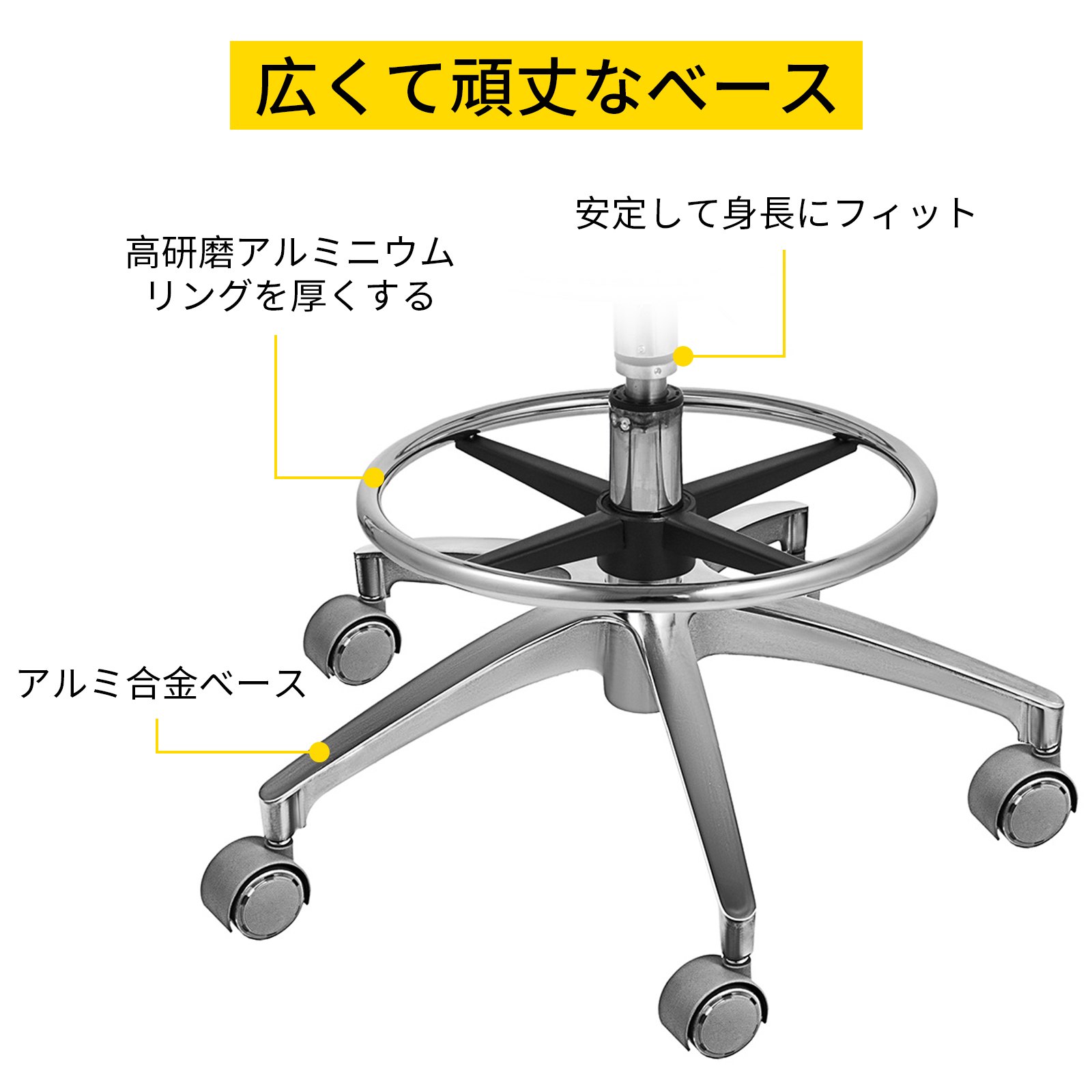 歯科医療助手チェア ナーススツール 360度回転アームレスト PUレザー 黒