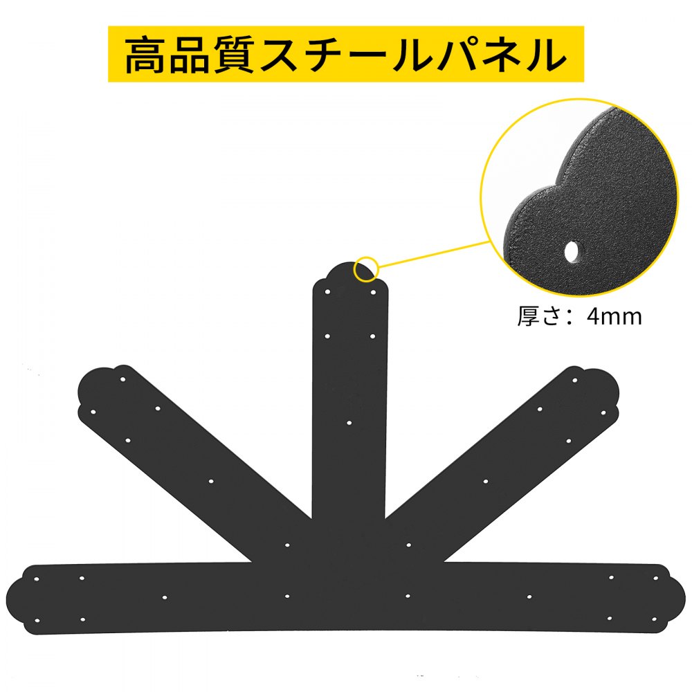 VEVOR ゲーブルプレートトラスコネクタプレート 12:12 ゲーブルブラケット 黒色粉体塗装