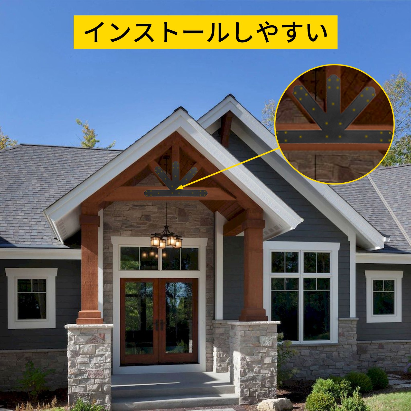 VEVOR ゲーブルプレートトラスコネクタプレート 12:12 ゲーブルブラケット 黒色粉体塗装