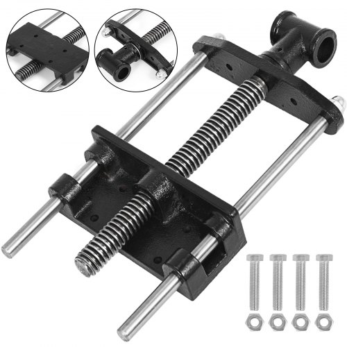 VEVOR 18cm 木工ベンチバイス ウッドクランプロッキング 鋳鉄 25cmのネジ