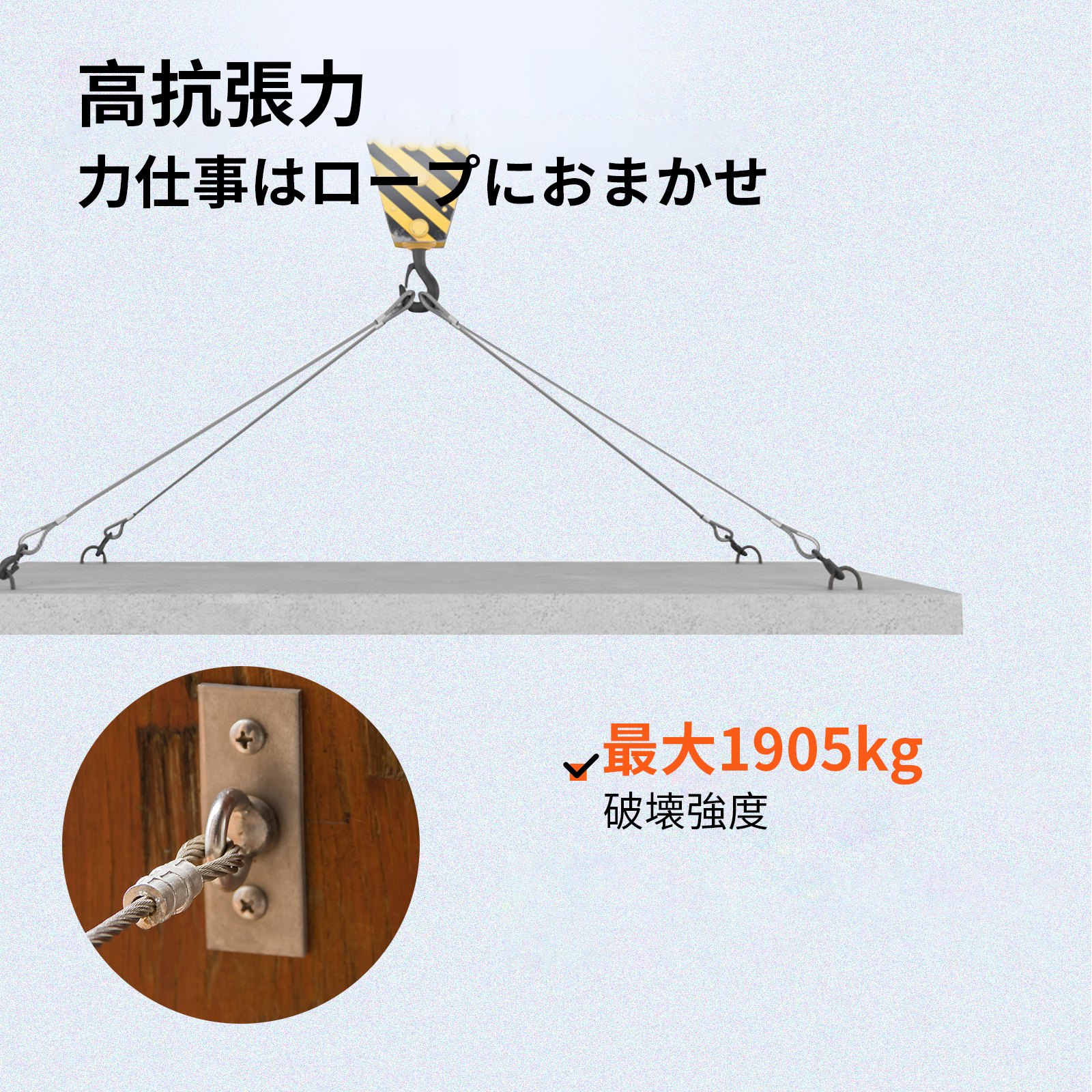 316ステンレス鋼ケーブル ワイヤーロープ 直径4.8mm 1x19 305mリール