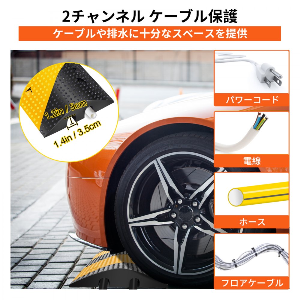 ケーブルプロテクター、2チャンネルゴムスピードバンプドライブウェイ、モジュラー荷重スピードバンプ、チャネルケーブル砂利道路のためのケーブルプロテクターランプ