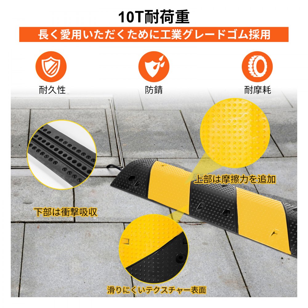 ケーブルプロテクター、2チャンネルゴムスピードバンプドライブウェイ、モジュラー荷重スピードバンプ、チャネルケーブル砂利道路のためのケーブルプロテクターランプ