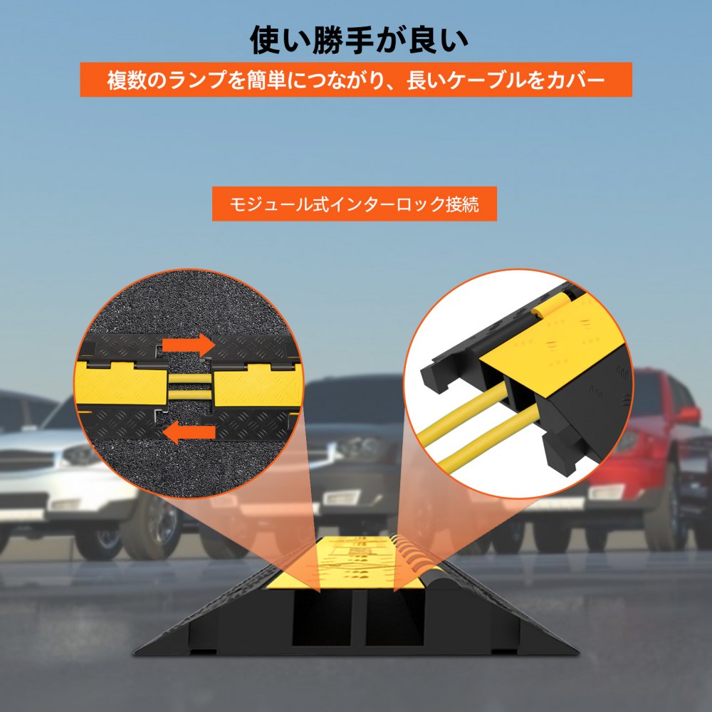 4PCS デュアルチャンネル ケーブルプロテクターカバー 66000ポンド容量